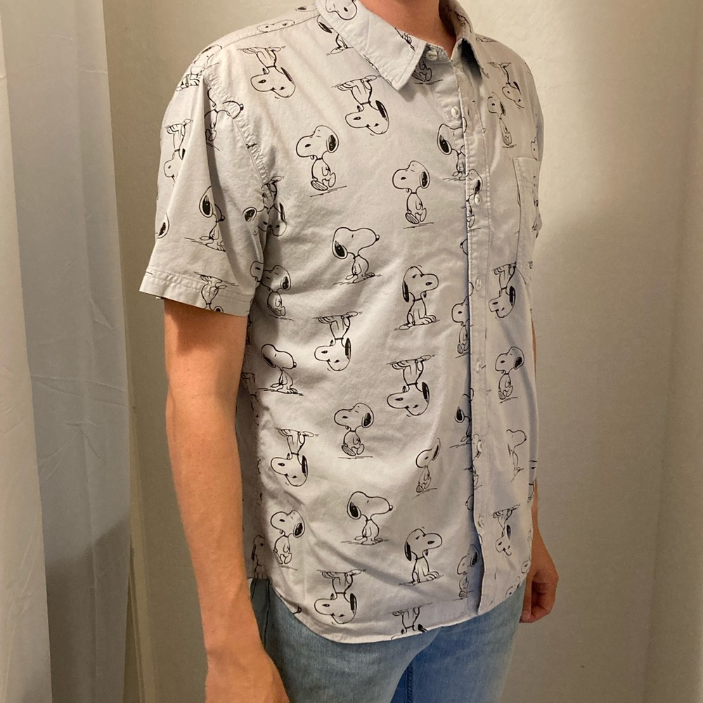Peanuts Snoopy Short Sleeve Button Up